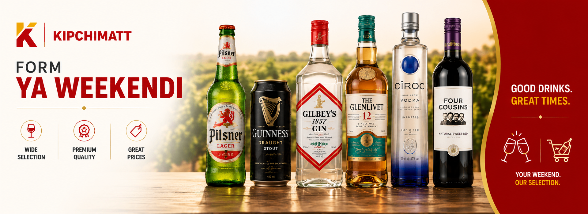 Kipchimatt weekend wines and spirits selection